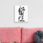 カウボーイペンシルスケッチキャンバス印刷 キャンバスプリント (インサイチュ (リビング))