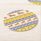 カウボーイホースキッズバースデーパーティーテーマ ラウンドペーパーコースター (アングル)