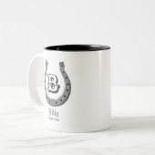 カウボーイホースシューモノグラパーソナライズされたム ツートーンマグカップ (正面左)