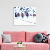 カウボーイホースドライブ | Hideout Ranch Shell, Wyoming キャンバスプリント (インサイチュ (リビング))