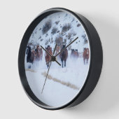 カウボーイホースドライブ | Hideout Ranch Shell, Wyoming 壁時計 (傾斜)