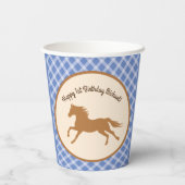 カウボーイホースポニーかわいい子供たち1st誕生日パーティー 紙コップ (裏面)