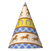 カウボーイホースポニーかわいい1st誕生日パーティーテーマ パーティーハット (正面)