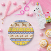 カウボーイホースポニーかわいい1st誕生日パーティーテーマ ペーパープレート (パーティー)