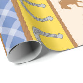 カウボーイホースポニーかわいい1st誕生日パーティーテーマ ラッピングペーパー (ロールコーナー)