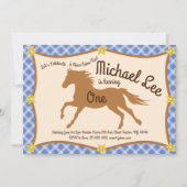カウボーイホースポニー誕生日招待状 招待状 (正面)