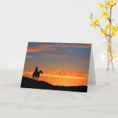 カウボーイホース同情カード カード (黄色い花)