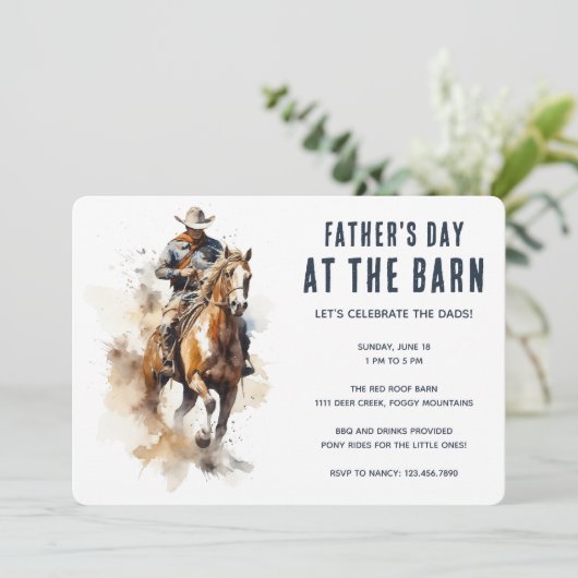 カウボーイホース父の日の納屋 招待状 (スタンド正面)