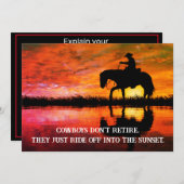 カウボーイホース&サンセットリタイアメント招待状 招待状 (正面/裏面)