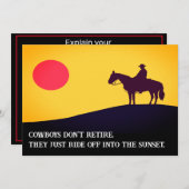 カウボーイホース&サンセットリタイアメント招待状 招待状 (正面/裏面)