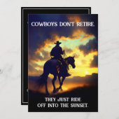 カウボーイホース&サンセットリタイア 招待状 (正面/裏面)