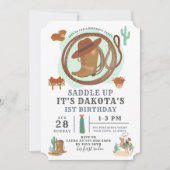 カウボーイボーイ誕生日招待状 招待状 (正面)