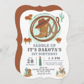 カウボーイボーイ誕生日招待状 招待状 (正面/裏面)