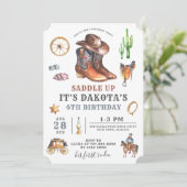 カウボーイボーイ4th誕生日招待状 招待状 (スタンド正面)