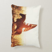 カウボーイポートレートアメリカ国旗のテーマ。 アクセントクッション (裏面(縦))