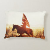 カウボーイポートレートアメリカ国旗のテーマ。 アクセントクッション (裏面)