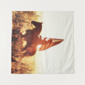 カウボーイポートレートアメリカ国旗のテーマ。 タペストリー (正面(横))