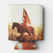 カウボーイポートレートアメリカ国旗のテーマ。 缶クーラー (裏面)