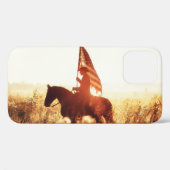 カウボーイポートレートアメリカ国旗のテーマ。 Case-Mate iPhoneケース (裏面 (横))