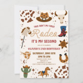 カウボーイマイセカンドロデオ2nd誕生日パーティー 招待状 (正面)