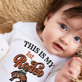 カウボーイマイ1stロデオ男の赤ちゃん1歳 ベビーTシャツ