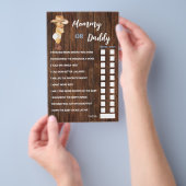 カウボーイママまたはパパが赤ちゃんシャワーのゲームカードを言った チラシ (ハンドル)