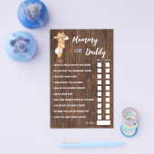 カウボーイママまたはパパが赤ちゃんシャワーのゲームカードを言った チラシ (シングル)