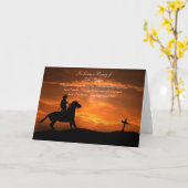 カウボーイメモリアル悔やみや弔慰名前をカスタムする カード (黄色い花)