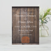 カウボーイモダン、ウッドウェディング素朴デー 招待状 (スタンド正面)