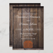 カウボーイモダン、ウッドウェディング素朴デー 招待状 (正面/裏面)