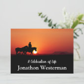 カウボーイライズホースアットサンセットお祝いオブライフ  招待状 (スタンド正面)