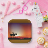 カウボーイライディングアホース紙プレート ペーパープレート (パーティー)