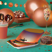 カウボーイライディングアホース紙プレート ペーパープレート