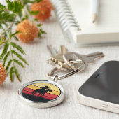 カウボーイライディングホースヴィンテージサンセットテキサス州ボーイギフト キーホルダー (側面)