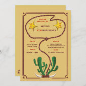 カウボーイラウンドアップバースデーパーティーの招待 招待状 (正面/裏面)