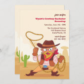 カウボーイラウンドアップ独身パーティー 招待状 (正面/裏面)