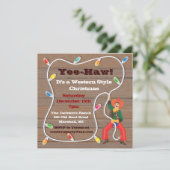 カウボーイラッソークリスマスパーティの招待状 招待状 (スタンド正面)