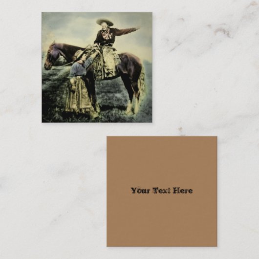 カウボーイラブヴィンテージ魔法ランタンスライド スクエア名刺 (正面/裏面)