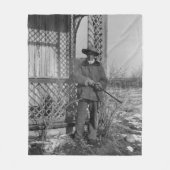 カウボーイランチャーまたは旧西のカナダの法律 フリースブランケット (正面)