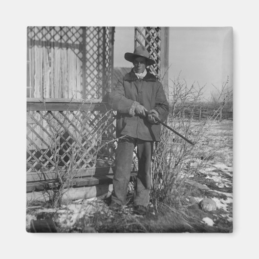 カウボーイランチャーまたは旧西のカナダの法律 マグネット (正面)