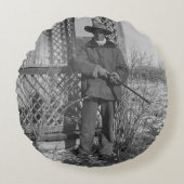 カウボーイランチャーまたは旧西のカナダの法律 ラウンドクッション (正面)