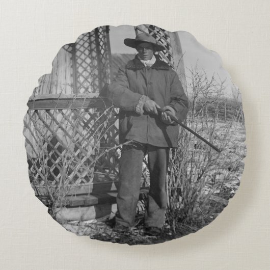 カウボーイランチャーまたは旧西のカナダの法律 ラウンドクッション (正面)