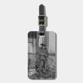 カウボーイランチャーまたは旧西のカナダの法律 ラゲッジタグ (正面縦)