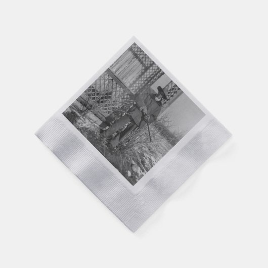 カウボーイランチャーまたは旧西のカナダの法律 縁ありカクテルナプキン (角)