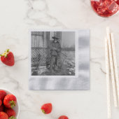 カウボーイランチャーまたは旧西のカナダの法律 縁ありカクテルナプキン (インサイチュ)