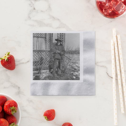 カウボーイランチャーまたは旧西のカナダの法律 縁ありカクテルナプキン (インサイチュ)