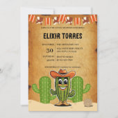 カウボーイリトルカクティサボスベビーシャワー 招待状 (正面)