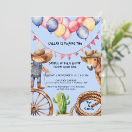 カウボーイルーティンルーティンタイム誕生日招待状 招待状