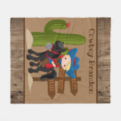 カウボーイルームデコーブランケットの名前をかわいい フリースブランケット (正面(横))