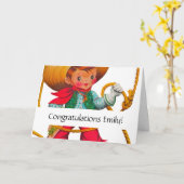 カウボーイレトロボーイチャイルドカワイウェスタン カード (黄色い花)